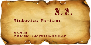 Miskovics Mariann névjegykártya